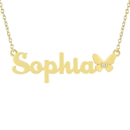 Butterfly Nameplate Necklace (1 Name)