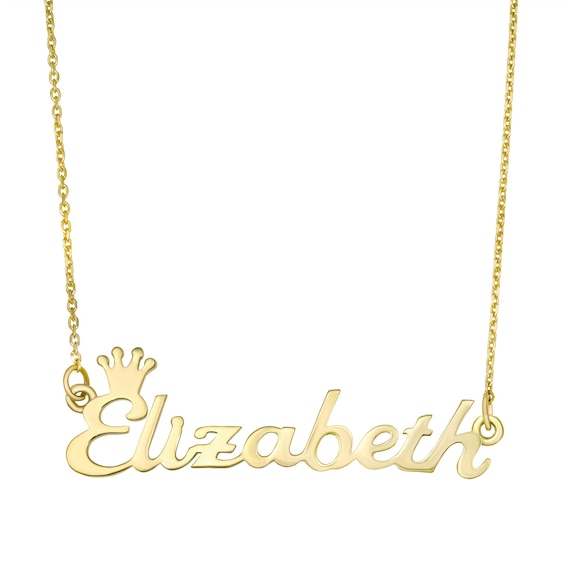 Crown Nameplate Necklace (1 Name)