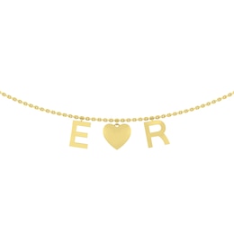 Couple's Initials Heart Necklace (2 Initials)