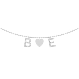 1/6 ct tw Diamond Couple's Initials Heart Necklace (2 Initials)