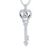 Thumbnail Image 1 of Diamond Key Necklace 1/15 ct tw Round-cut Sterling Silver