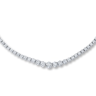 Jared Signature 10 ct tw Round Diamond 14K White Gold Tennis Necklace