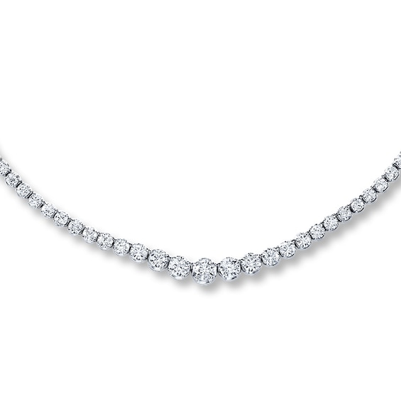 Jared Signature 10 ct tw Round Diamond 14K White Gold Tennis Necklace