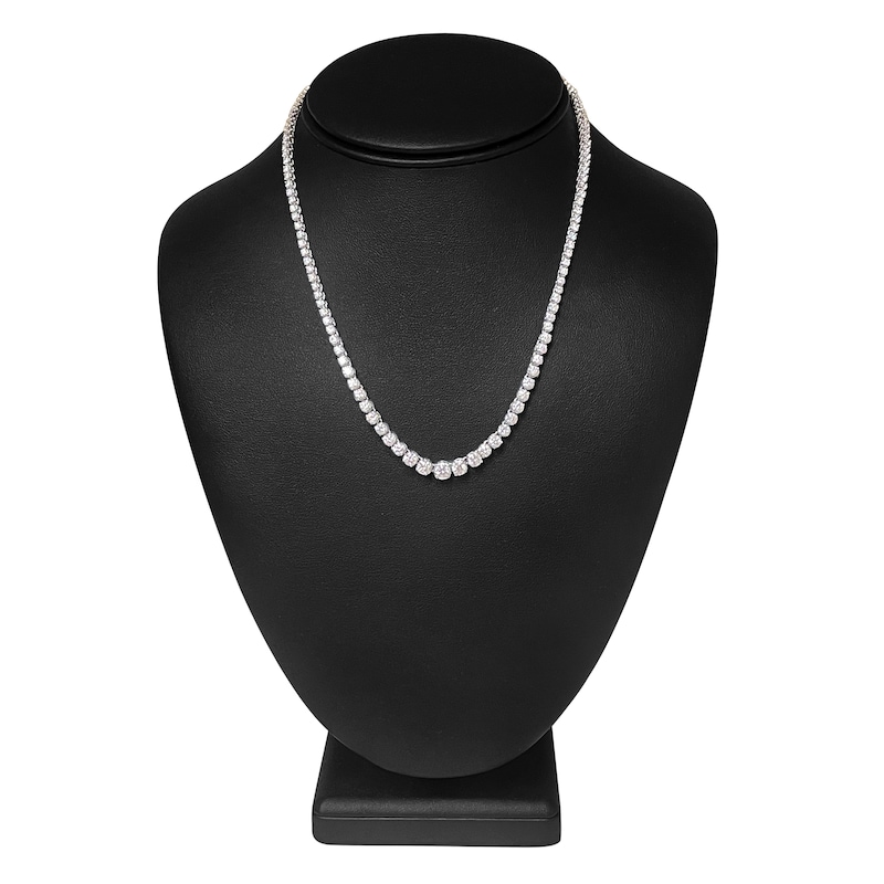 Certified Diamonds 10 ct tw Round 14K White Gold Tennis Necklace