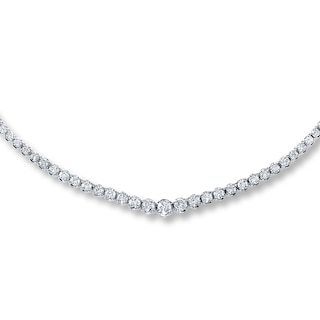 Jared Signature 7 ct tw Round Diamond 14K White Gold Tennis Necklace