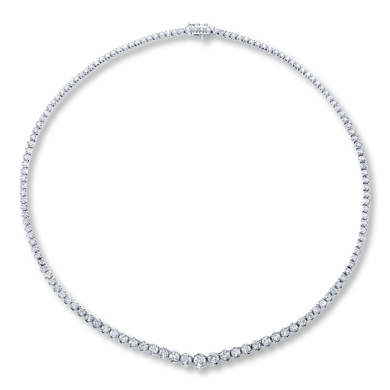 Main Image 2 of Certified Diamond 7 ct tw Round 14K White Gold Tennis Necklace