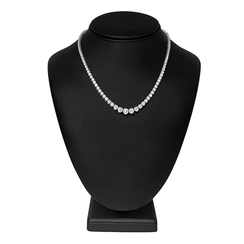 Main Image 3 of Certified Diamond 7 ct tw Round 14K White Gold Tennis Necklace