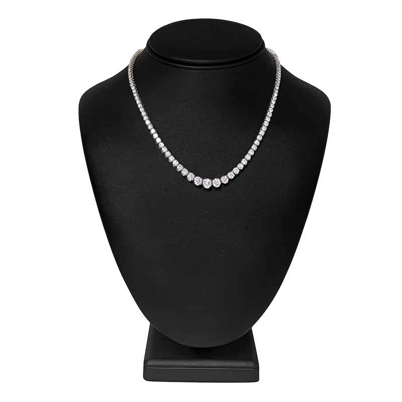 Certified Diamonds 7 ct tw Round 14K White Gold Tennis Necklace