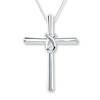 Thumbnail Image 1 of Cross Necklace Diamond Accent Sterling Silver