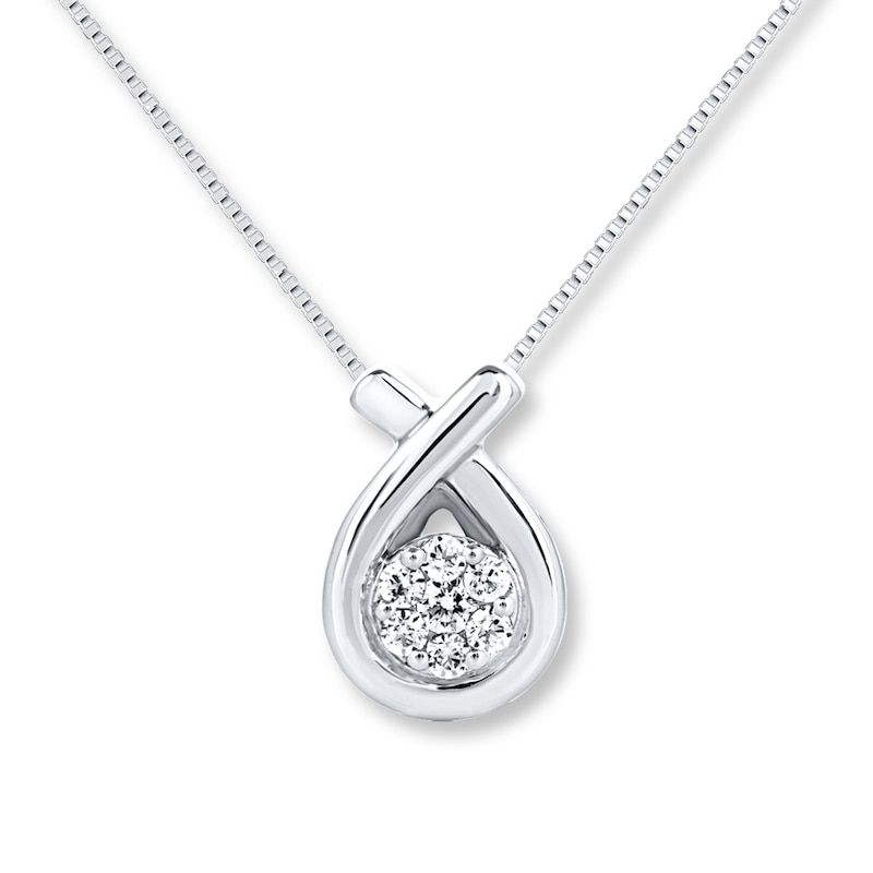 Diamond Necklace 1/10 ct tw Round Sterling Silver