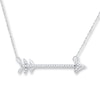 Thumbnail Image 1 of Arrow Necklace 1/10 ct tw Diamonds 10K White Gold