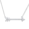 Thumbnail Image 0 of Arrow Necklace 1/10 ct tw Diamonds 10K White Gold