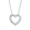 Thumbnail Image 1 of Diamond Heart Necklace 2 ct tw Round 14K White Gold