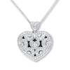 Thumbnail Image 1 of Heart Locket Necklace 1/10 ct tw Diamonds Sterling Silver