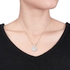 Thumbnail Image 3 of Heart Locket Necklace 1/10 ct tw Diamonds Sterling Silver