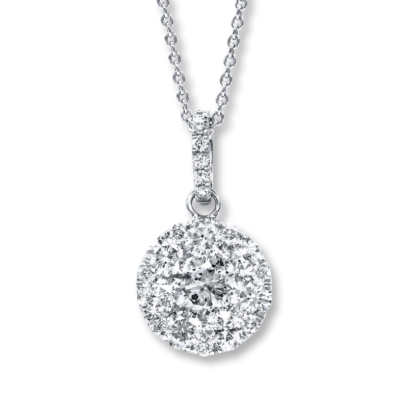 Main Image 1 of Diamond Necklace 2 ct tw Round 14K White Gold