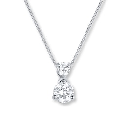 Diamond Necklace 1/2 ct tw Round 14K White Gold