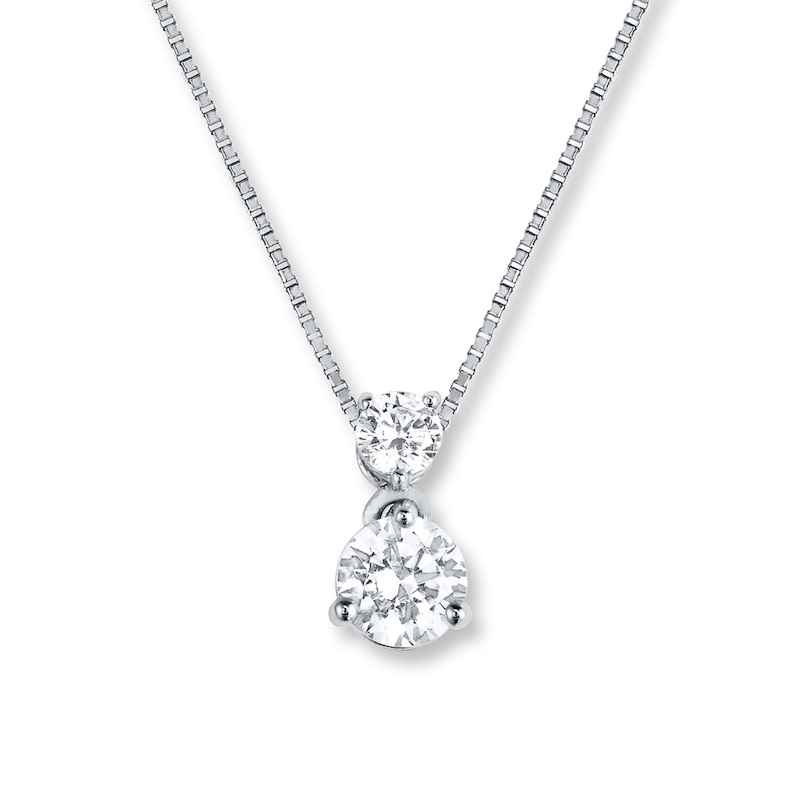 Diamond Necklace 1/2 ct tw Round 14K White Gold