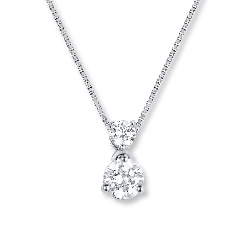 Main Image 1 of Diamond Necklace 1/2 ct tw Round 14K White Gold