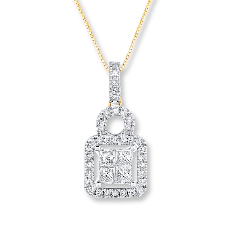 Diamond Necklace 1 Carat tw 14K Yellow Gold