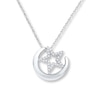 Thumbnail Image 1 of Moon & Star Necklace 1/10 ct tw Diamonds 10K White Gold