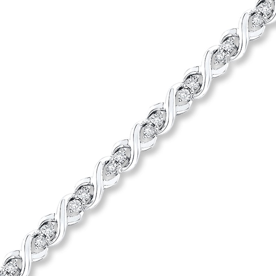 Diamond Infinity Bracelet 14 ct tw Round Sterling Silver