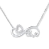 Thumbnail Image 1 of Infinity & Love Necklace 1/20 ct tw Diamonds 10K White Gold