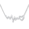 Thumbnail Image 0 of Heartbeat Necklace 1/20 ct tw Diamonds 10K White Gold