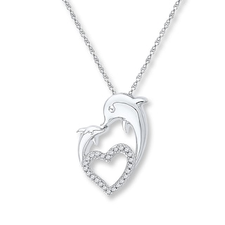 Diamond Heart Necklace Charm – Argent & Asher