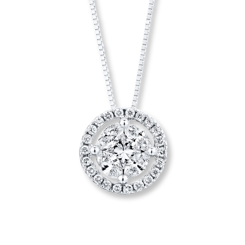 Main Image 1 of Diamond Necklace 5/8 carat tw 14K White Gold