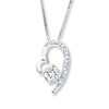 Thumbnail Image 1 of Heart Necklace 1/5 ct tw Diamonds 14K White Gold