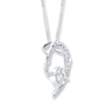 Thumbnail Image 1 of Heart Necklace 1/5 ct tw Diamonds 14K White Gold