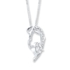 Thumbnail Image 2 of Heart Necklace 1/5 ct tw Diamonds 14K White Gold