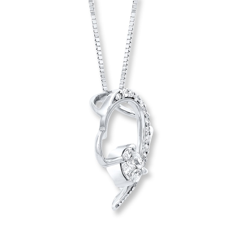 Heart Necklace 1/5 ct tw Diamonds 14K White Gold