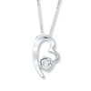 Thumbnail Image 2 of Heart Necklace 1/5 ct tw Diamonds 14K White Gold