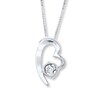 Thumbnail Image 2 of Heart Necklace 1/5 ct tw Diamonds 14K White Gold