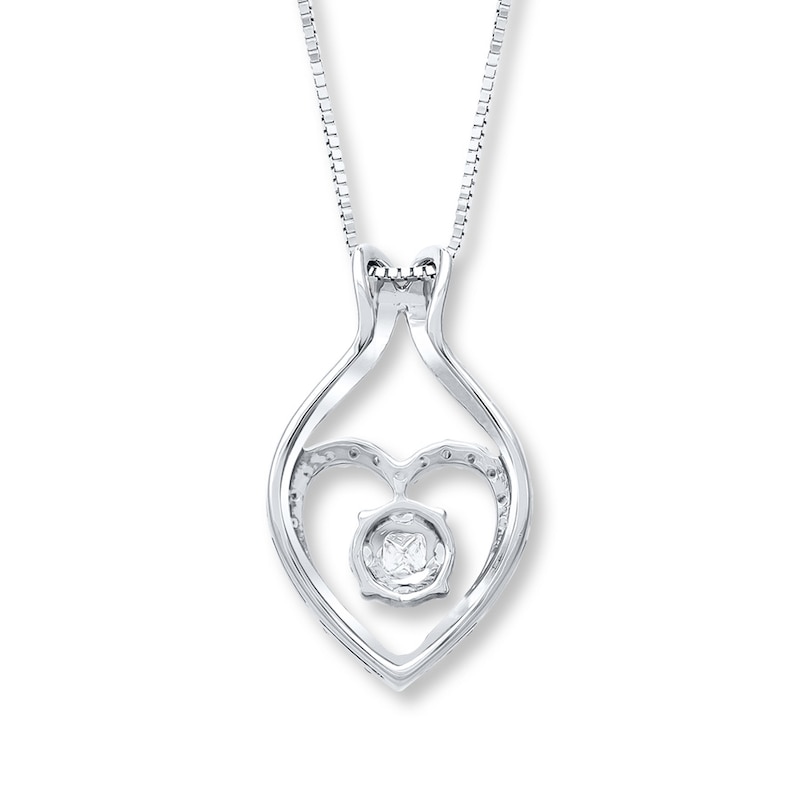 Main Image 3 of Diamond Heart Necklace 1/3 carat tw 14K White Gold