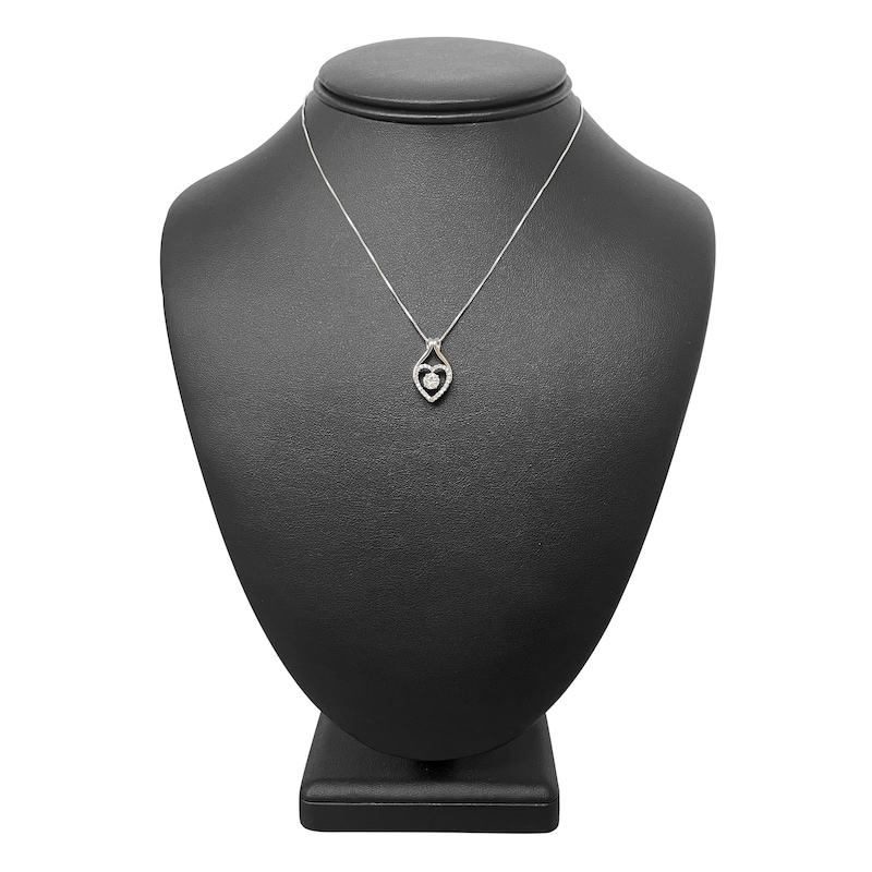 Main Image 4 of Diamond Heart Necklace 1/3 carat tw 14K White Gold
