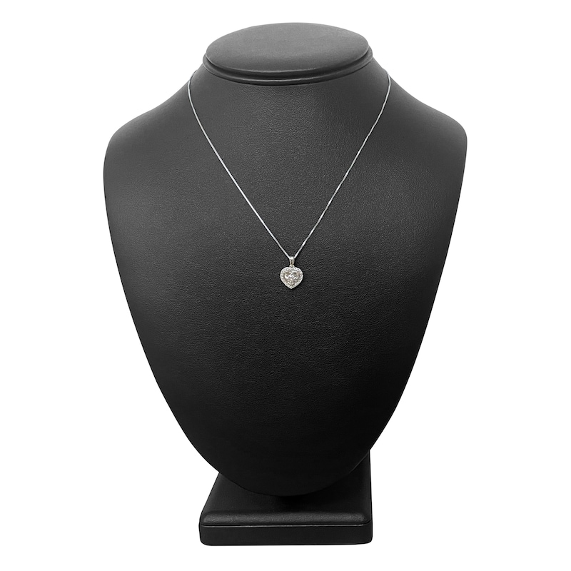 Main Image 3 of Diamond Heart Necklace 1/4 ct tw Round 14K White Gold