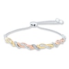 Thumbnail Image 1 of Wave Bolo Bracelet 1/2 ct tw Diamonds 10K Tri-Color Gold