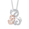 Thumbnail Image 1 of Dog Necklace 1/8 ct tw Diamonds Sterling Silver/10K gold