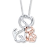 Thumbnail Image 2 of Dog Necklace 1/8 ct tw Diamonds Sterling Silver/10K gold