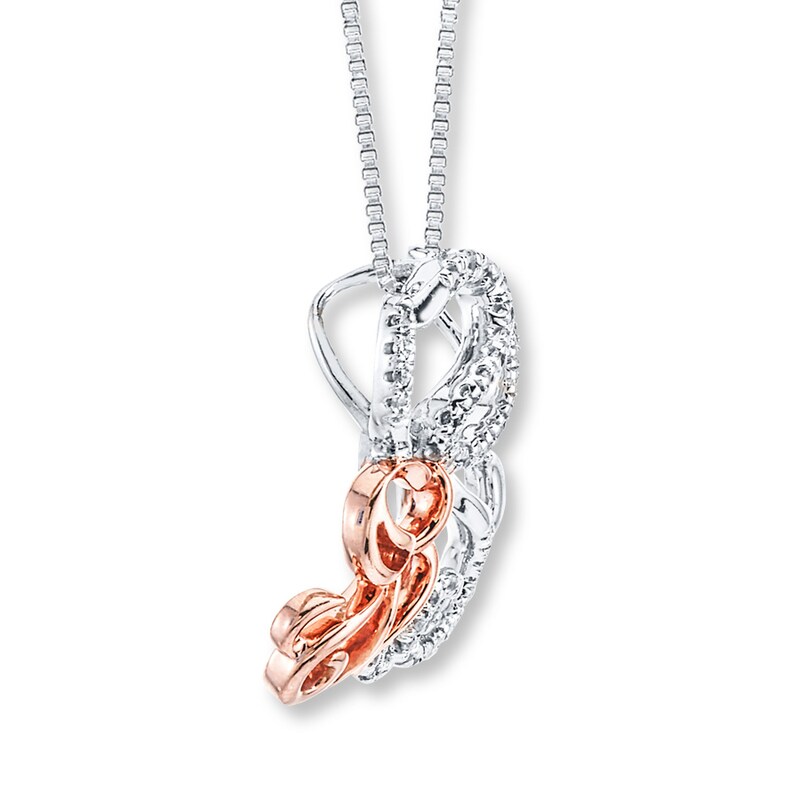 Main Image 3 of Dog Necklace 1/8 ct tw Diamonds Sterling Silver/10K gold