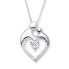 Thumbnail Image 0 of Mother & Child Necklace 1/5 ct tw Diamonds Sterling Silver