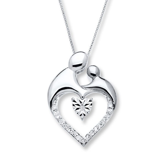 Mother & Child Necklace 1/5 ct tw Diamonds Sterling Silver Jared