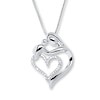Thumbnail Image 1 of Mother and Child Necklace 1/10 ct tw Diamonds Sterling Silver