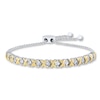 Thumbnail Image 0 of Bolo Bracelet 1/8 ct tw Round Diamond Sterling Silver/10K Gold