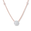 Thumbnail Image 0 of Diamond Flower Necklace 1/3 ct tw Round 14K Rose Gold