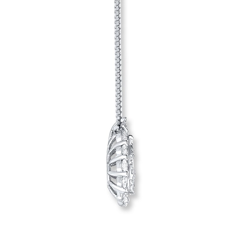 Main Image 2 of Diamond Necklace 3/4 ct tw Round 14K White Gold