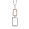 Thumbnail Image 1 of Diamond Link Necklace 1/2 ct tw Sterling Silver/10K Gold